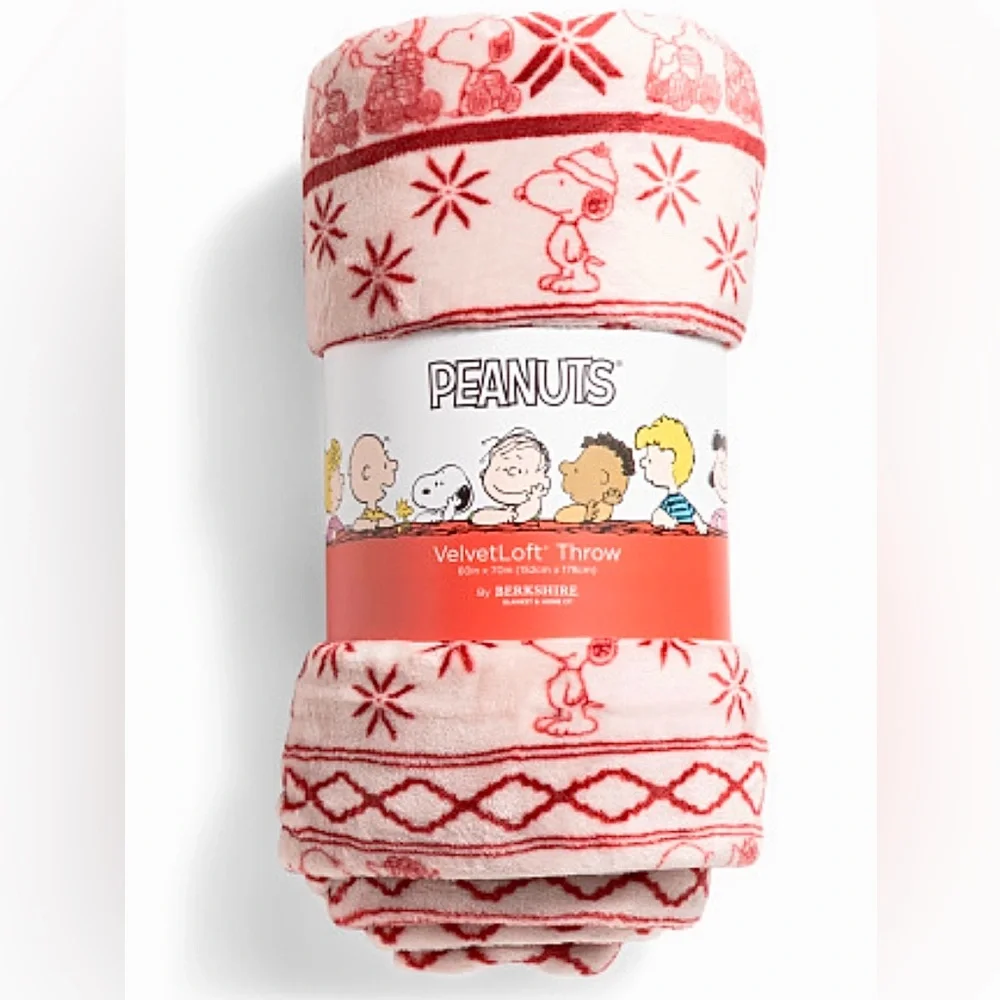 Peanuts Christmas Blanket NWT, Snoopy Velvet Loft holiday blanket